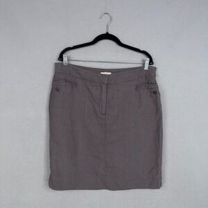 Eileen Fisher Skirt Womens Large Brown Linen Pencil Straight Minimalist Summer